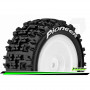 E-PIONEER 1:10 Buggy Tire Set Mounted Soft White Wheels Hex 12mm - Rear