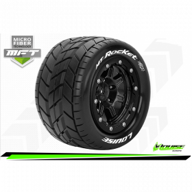 MFT MT-ROCKET Maxx Tire Set Mounted Sport Black 3.8 Bead-Lock Wheels 1/2-Offset Hex 17mm MFT MT-ROCKET Maxx Tire Set Mounted Sport Black 3.8 Bead-Lock Wheels 1/2-Offset Hex 17mm