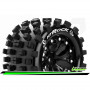 Louise RC MT-ROCK 1:10 Monster Truck Tire Set Mounted Sport Black 2.8 Wheels 0-Offset 12mm
