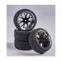 Conjunto Pneus Asfalto 1/10 - Jante Preta (4)