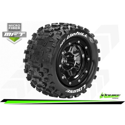 MFT - MT-UPHILL - Maxx Tire Set - Mounted - Sport - Black Chrome 3.8 Bead-Lock Wheels - 1/2-Offset - Hex 17mm
