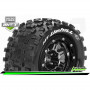 MFT - MT-UPHILL - Maxx Tire Set - Mounted - Sport - Black Chrome 3.8 Bead-Lock Wheels - 1/2-Offset - Hex 17mm
