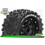 MFT - MT-UPHILL - Maxx Tire Set - Mounted - Sport - Black 3.8 Bead-Lock Wheels - 1/2-Offset - Hex 17mm