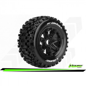 SC-UPHILL - 1-5 Short Course Truck Tire Set - Mounted - Sport - Black Bead-Lock Wheels - Hex 24mm - Rear SC-UPHILL - 1-5 Short Course Truck Tire Set - Mounted - Sport - Black Bead-Lock Wheels - Hex 24mm - Rear