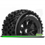 SC-UPHILL - 1-5 Short Course Truck Tire Set - Mounted - Sport - Black Bead-Lock Wheels - Hex 24mm - Rear