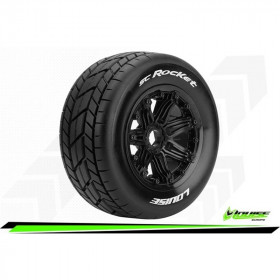 SC-ROCKET - 1-5 Short Course Truck Tire Set - Mounted - Sport - Black Bead-Lock Wheels - Hex 24mm - Rear SC-ROCKET - 1-5 Short Course Truck Tire Set - Mounted - Sport - Black Bead-Lock Wheels - Hex 24mm - Rear