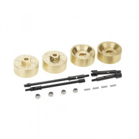 AXIAL SCX24 6MM BRASS WHEEL WEIGHT WITH HEX ADAPTOR AND DRIVE SHAFTS (4PCS) AXIAL SCX24 6MM BRASS WHEEL WEIGHT WITH HEX ADAPTOR AND DRIVE SHAFTS (4PCS)