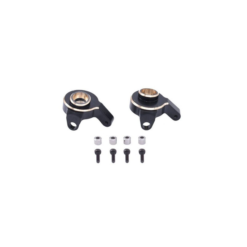 AXIAL SCX24 BRASS FRONT STEERING KNUCKLES BLACK/GOLD 7G (2PCS)