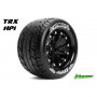 MT-ROCKET 1:10 Monster Truck Tire Set Mounted Soft Black 2.8" Rims 1/2"Offset