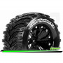 MT-CYCLONE - 1-10 Monster Truck Tire Set - Mounted - Soft - Black 2.8 Wheels - 1/2-Offset - Hex 12mm