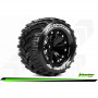MT-CYCLONE - 1-10 Monster Truck Tire Set - Mounted - Soft - Black 2.8 Wheels - 1/2-Offset - Hex 12mm