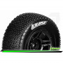 SC-TURBO - 1-10 Short Course Tire Set - Mounted - Super Soft - Black Wheels - Hex 12mm