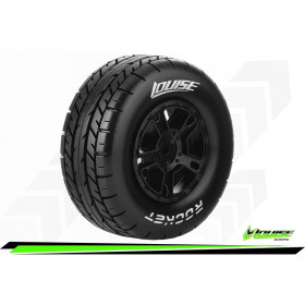 SC-ROCKET - 1-10 Short Course Tire Set - Mounted - Soft - Black Wheels - Hex 12mm SC-ROCKET - 1-10 Short Course Tire Set - Mounted - Soft - Black Wheels - Hex 12mm