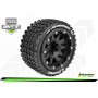 MFT - ST-HUMMER - 1-10 Monster Truck Tire Set - Mounted - Sport - Black 2.8 Bead-Lock Wheels - 1/2-Offset - Hex 12mm