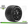 MFT - MT-ROCKET - Maxx Tire Set - Mounted - Sport - Black Chrome 3.8 Bead-Lock Wheels - 1/2-Offset - Hex 17mm