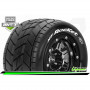 MFT - MT-ROCKET - Maxx Tire Set - Mounted - Sport - Black Chrome 3.8 Bead-Lock Wheels - 1/2-Offset - Hex 17mm