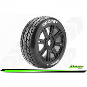 B-ROCKET - 1-8 Buggy Tire Set - Mounted - Soft - Black Spoke Wheels - Hex 17mm B-ROCKET - 1-8 Buggy Tire Set - Mounted - Soft - Black Spoke Wheels - Hex 17mm