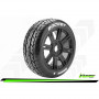 B-ROCKET - 1-8 Buggy Tire Set - Mounted - Soft - Black Spoke Wheels - Hex 17mm