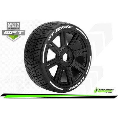 MFT - GT-SHIV - 1-8 Buggy Tire Set - Mounted - Soft - Black Spoke Wheels - Hex 17mm