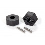 Wheel hubs, hex (2)/ stub axle pins (2)