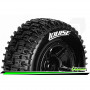 SC-PIONEER - 1-10 Short Course Tire Set - Mounted - Soft - Black Wheels - Hex 12mm