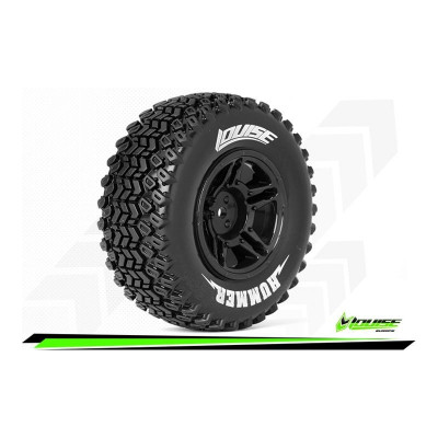 SC-HUMMER - 1-10 Short Course Tire Set - Mounted - Soft - Black Wheels - Hex 12mm - SLASH 2WD Rear - SLASH 4X4 F/R