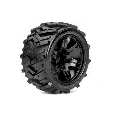 PNEUS 1/10 STADIUM TRUCK - COLADOS - JANTE PRETA - 1/2 OFFSET - 12MM HEX (2 PCS)