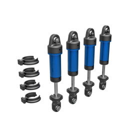 Shocks, GTM, 6061-T6 aluminum (blue-anodized) (fully assembled w/o springs) (4) Shocks, GTM, 6061-T6 aluminum (blue-anodized) (fully assembled w/o springs) (4)
