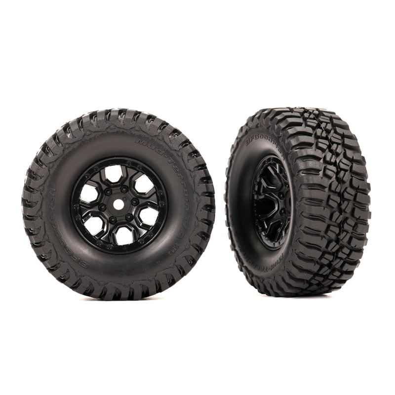 Tires & wheels, assembled (black 1.0" wheels, BFGoodrich® Mud-Terrain™ T/A® KM3 2.2x1.0" tires) (2)