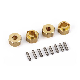 Wheel hubs, 7mm hex (brass) (4)/ axle pins (4) Wheel hubs, 7mm hex (brass) (4)/ axle pins (4)
