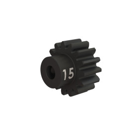 Gear, 15-T pinion (32-p), heavy duty (machined, hardened steel) (fits 3mm shaft) Gear, 15-T pinion (32-p), heavy duty (machined, hardened steel) (fits 3mm shaft)