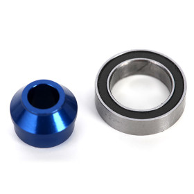 Bearing adapter, 6061-T6 aluminum (blue-anodized) (1)/10x15x4mm ball bearing Bearing adapter, 6061-T6 aluminum (blue-anodized) (1)/10x15x4mm ball bearing