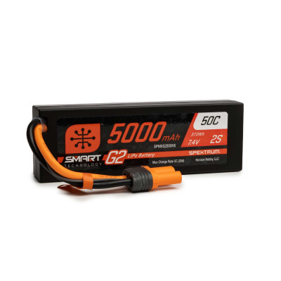 SPEKTRUM Smart G2 LiPo 7.4V 5000mAh 2S 50C Hardcase IC5