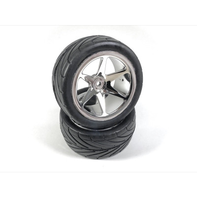 Buggy Wheel Set 6-Spoke/Street 1:10 Front Chrome