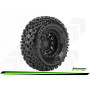 CR-UPHILL - 1:18/1:24 Crawler Tire Set Mounted Super Soft Black 1.0 Wheels Hex 7mm (2)