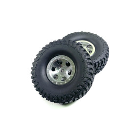 Absima 1.1" Aluminum Beadlock Wheels 1:18 Crawler - Silver (2) Absima 1.1" Aluminum Beadlock Wheels 1:18 Crawler - Silver (2)
