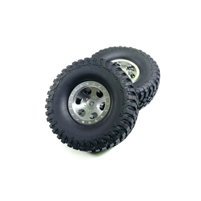 Absima 1.1" Aluminum Beadlock Wheels 1:18 Crawler - Silver (2)