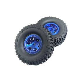 Absima 1.1" Aluminum Beadlock Wheels 1:18 Crawler - Blue (2) Absima 1.1" Aluminum Beadlock Wheels 1:18 Crawler - Blue (2)