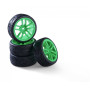 Conjunto Pneus Asfalto 1/10 - Jante Verde (4)