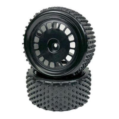 1:10 Buggy Wheel Set "Mini Pin" rear black (2)