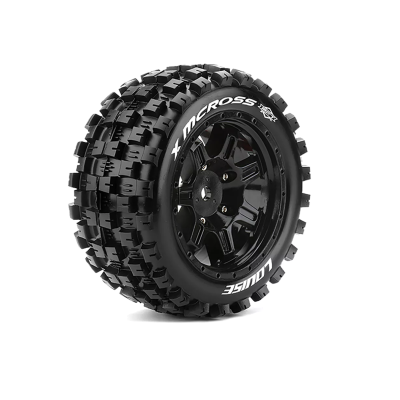 MFT X-MCROSS Tire Set for X-Maxx Mounted Sport Black wheels Hex 24mm
