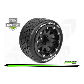 ST-ROCKET - 1-10 Monster Truck Tire Set - Mounted - Sport - Black 2.8 Bead-Lock Wheels - 1/2-Offset - Hex 12mm ST-ROCKET - 1-10 Monster Truck Tire Set - Mounted - Sport - Black 2.8 Bead-Lock Wheels - 1/2-Offset - Hex 12mm