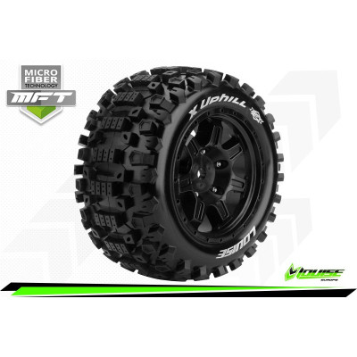 MFT X-UPHILL X-Maxx Serie Tire Set Mounted Sport Black Wheels Hex 24mm