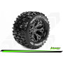 MT-PIONEER - 1-10 Monster Truck Tire Set - Mounted - Sport - Black Chrome 2.8 Wheels - Hex 14mm