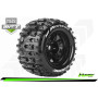 MFT MT-PIONEER 1:8 Monster Truck Tire Set Mounted Sport Black 3.8 Bead Style Wheels 0-Offset Hex 17mm