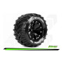 MT-CYCLONE - 1-10 Monster Truck Tire Set - Mounted - Soft - Black 2.8 Wheels - Hex 14mm