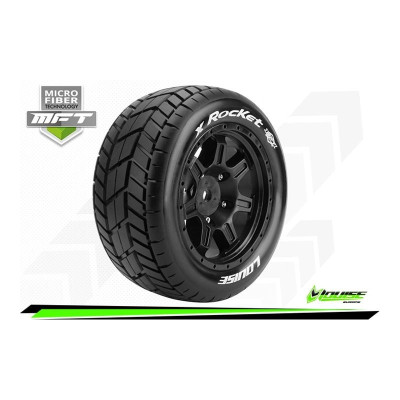 MFT - X-ROCKET - KRATON 8S Serie Tire Set - Mounted - Sport - Black Wheels - Hex 24mm