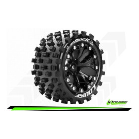 ST-ROCK - 1-10 Stadium Truck Tire Set - Mounted - Sport - Black 2.8 Wheels - 1/2-Offset - Hex 12mm ST-ROCK - 1-10 Stadium Truck Tire Set - Mounted - Sport - Black 2.8 Wheels - 1/2-Offset - Hex 12mm