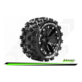 ST-MCROSS - 1-10 Stadium Truck Tire Set - Mounted - Sport - Black 2.8 Wheels - 0-Offset - Hex 12mm ST-MCROSS - 1-10 Stadium Truck Tire Set - Mounted - Sport - Black 2.8 Wheels - 0-Offset - Hex 12mm