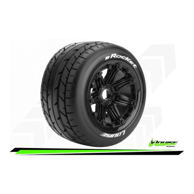 B-ROCKET - 1-5 Buggy Tire Set - Mounted - Sport - Black Bead-Lock Wheels - Hex 24mm - Rear